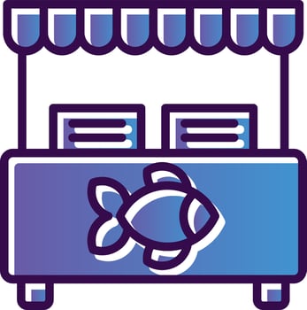 Fish Market Vector Icon Design