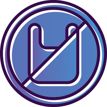 No Plastic Bags Vector Icon Design