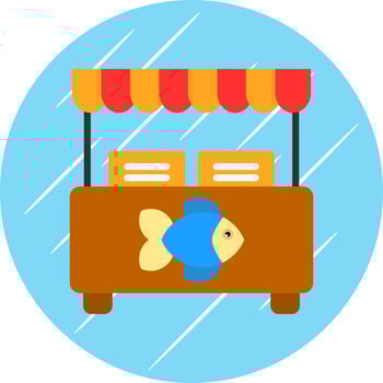 Fish Market Vector Icon Design