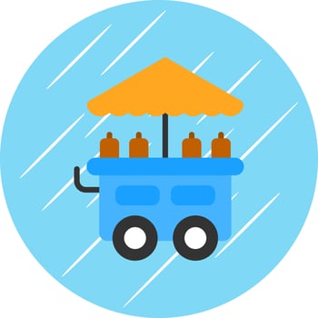 Food Cart Vector Icon Design