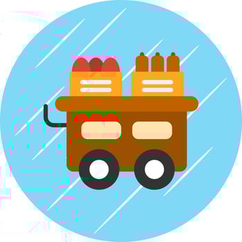 Food Cart Vector Icon Design