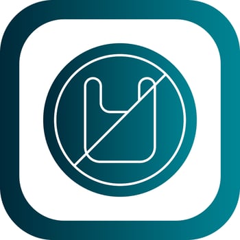 No Plastic Bags Vector Icon Design