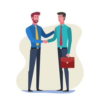Business people shaking hands after good deal. Business partnership vector