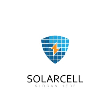 solar energy logo design technology symbol vector
