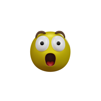 Emoji yellow face and emotion with surprised and excited.  Facial expression. png