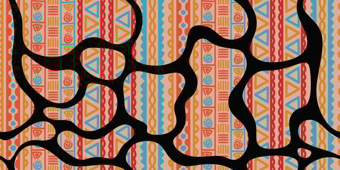 Ink Stripes hand drawn tribal pattern. Background ethnic drawing. vector