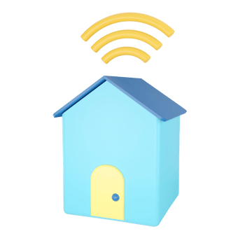 Smart Home. Wireless Network. 3D rendering. png