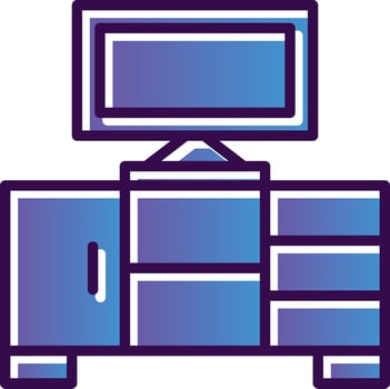 Tv Table Vector Icon Design