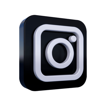 Instagram logo isolated with transparent background, cut out icon floating in 3D rendering. Instagram is a popular social networking web and app service png