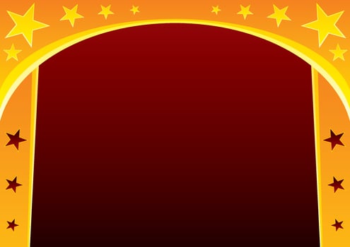Gold curtain in circus useful as abstract background vector