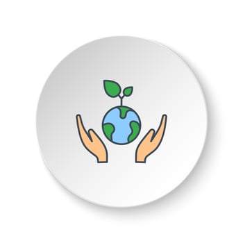 Round button for web icon, eco, energy, earth, plants. Button banner round, badge interface for application illustration on white background vector