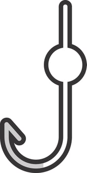 Fishing Hook Vector Icon Design