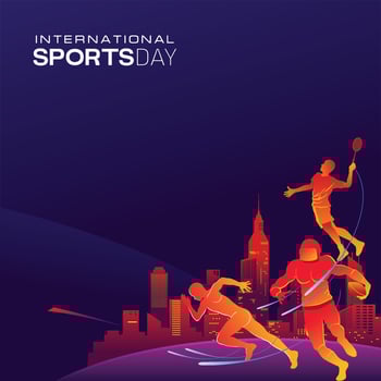 Sports Background Vector. International Sports Day Illustration, Graphic Design for the decoration of gift certificates, banners, and flyer vector