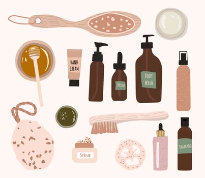 organic skin care sticker elements vector