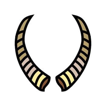 goat horn animal color icon vector illustration