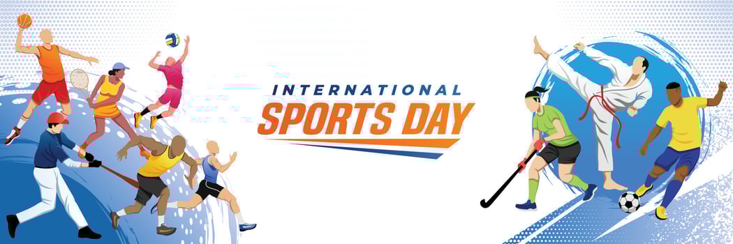 Sports Background Vector. International Sports Day Illustration, Graphic Design for the decoration of gift certificates, banners, and flyer vector