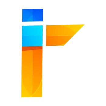 colorful letter r gradient logo design vector