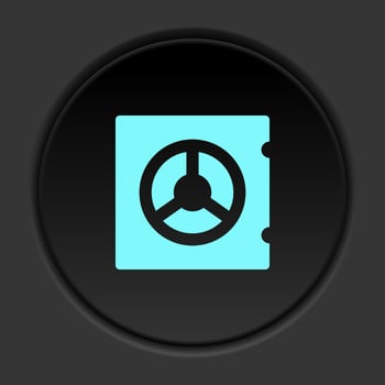 Round button icon, Plummet, reference, weight. Button banner round, badge interface for application illustration on dark background vector