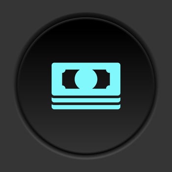 Round button icon, Bags, shopping. Button banner round, badge interface for application illustration on dark background vector