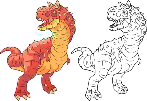 prehistoric dinosaur carnotaurus, illustration design vector