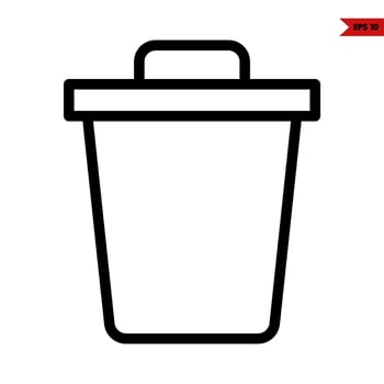 rubbish  bin line icon vector