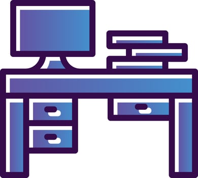 Office Table Vector Icon Design