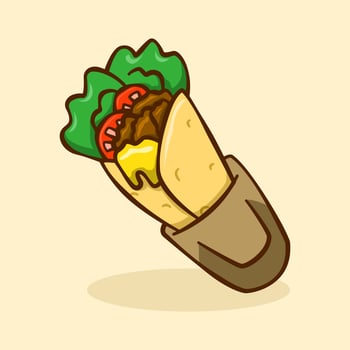 kebab illustration concept in cartoon style vector