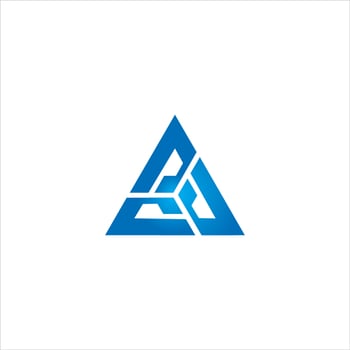 Abstract blue triangle shape with letter A. Stock Vector illustration isolated on white background icon