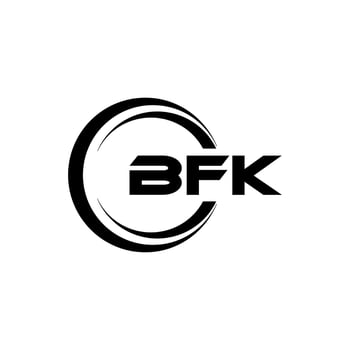 BFK letter logo design in illustration. Vector logo, calligraphy designs for logo, Poster, Invitation, etc.