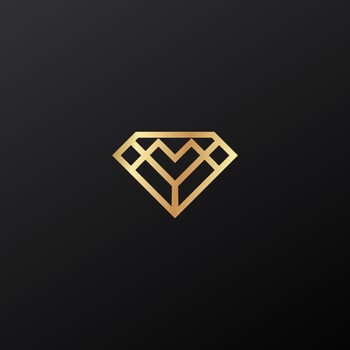 monoline diamond luxury logo design vector