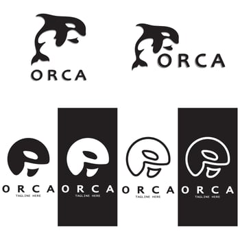Simple orca whale animal illustration logo creative design, killer whale, underwater animal. Logo for business, identity and branding,badge,conservation,ecology concept,sea animal protection,vector vector