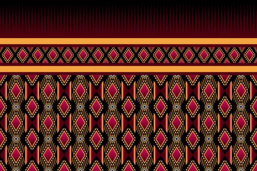 Colorful geometric ethnic seamless pattern design for wallpaper, background, fabric, curtain, carpet, clothing, and wrapping. vector