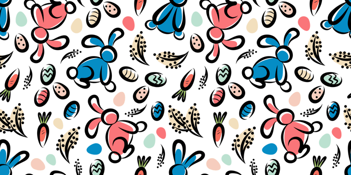 Linear Pattern with bunnies and carrots for Easter png