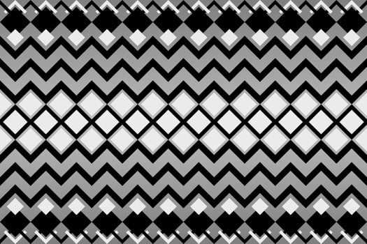 Black and white geometric ethnic seamless pattern design for wallpaper, background, fabric, curtain, carpet, clothing, and wrapping. vector