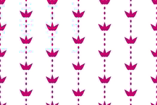 White background with pink crowns, flowers seamless pattern for wallpaper, traditional clothing, carpet, curtain, and home decoration. vector