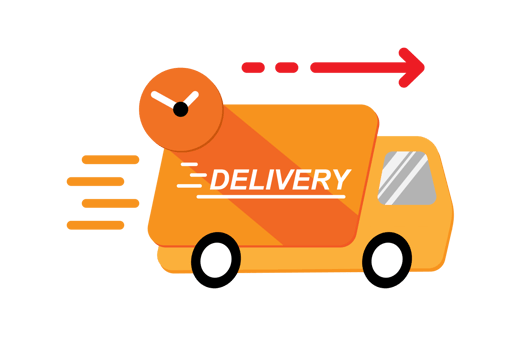 fast delivery truck icon. lorry with quick delivery service. fast product delivery. design illustration. png