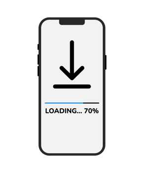 loading bar progress icon. Loading status with indicator. smartphone with a loading screen. flat design illustration png