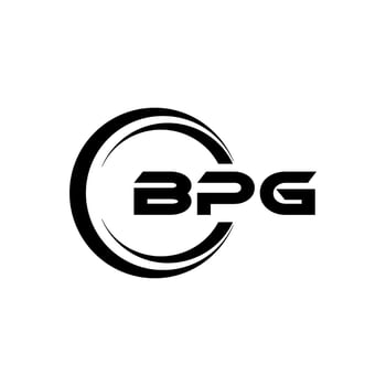 BPG letter logo design in illustration. Vector logo, calligraphy designs for logo, Poster, Invitation, etc.