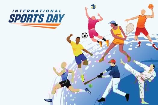 Sports Background Vector. International Sports Day Illustration, Graphic Design for the decoration of gift certificates, banners, and flyer vector
