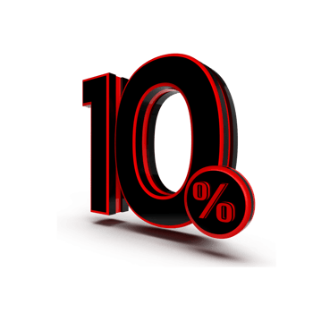 3d number 10 percentage red black, sale discount, sale promo png