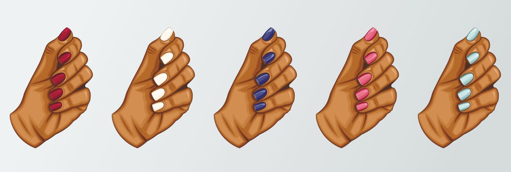 Female Hand with Beautiful Manicure, Woman Hand With Nails Fashion and Beauty Illistration for Nail Tech, Beauty Salon vector