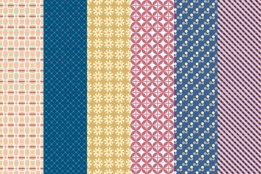 Seamless set of pattern. Ornamental wallpaper. Modern design, digital paper. Vector abstract artwork.