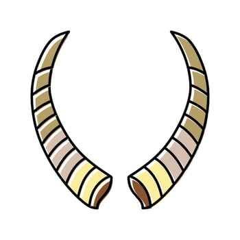 goat horn animal color icon vector illustration