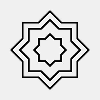 Icon islamic ornament. Islamic elements of Ramadhan, Eid Al Fitr, Eid Al Adha. Icons in line style. Good for prints, posters, logo, decoration, greeting card, etc. vector