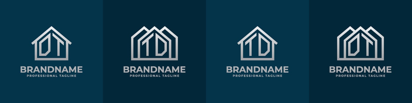 Letter DT and TD Home Logo Set. Suitable for any business related to house, real estate, construction, interior with DT or TD initials. vector