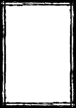 Grunge rectangular frame, Black grunge border vector
