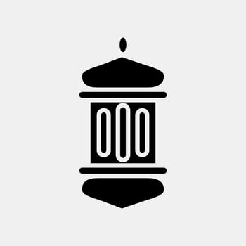Icon islamic lantern. Islamic elements of Ramadhan, Eid Al Fitr, Eid Al Adha. Icons in glyph style. Good for prints, posters, logo, decoration, greeting card, etc. vector