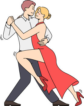 Man and woman dancing tango png