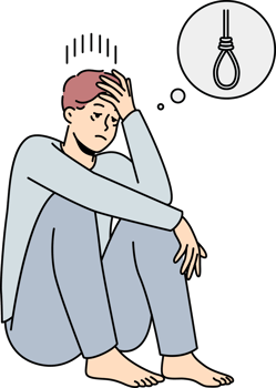 depressivo homem pensando do suicídio png