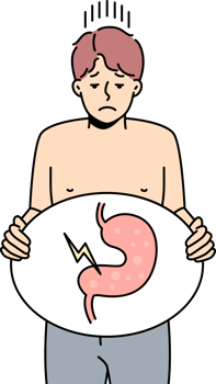 Sick man suffer from indigestion png